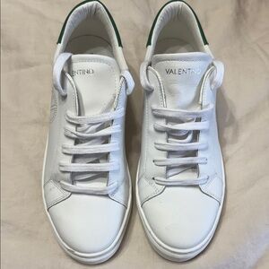 Valentino White and Green Casual Sneakers